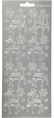 foliestickers rendier 1 stickervel zilver