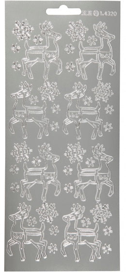 foliestickers rendier 1 stickervel zilver