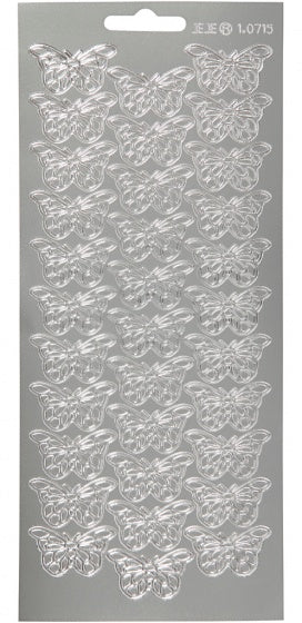 foliestickers vlinders 33 stuks zilver