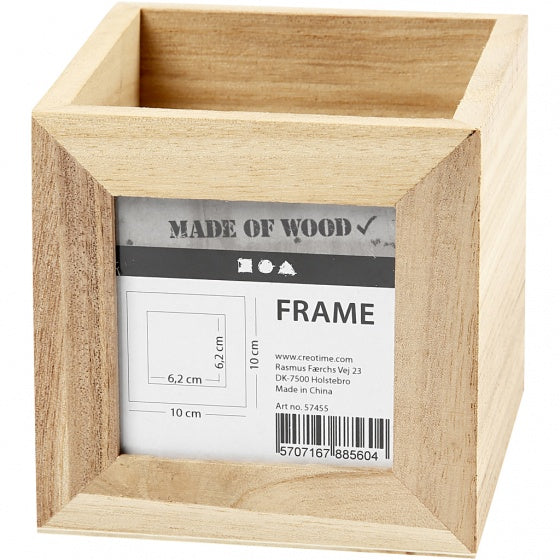 fotolijst/pennenbakje hout 10 cm blank per stuk