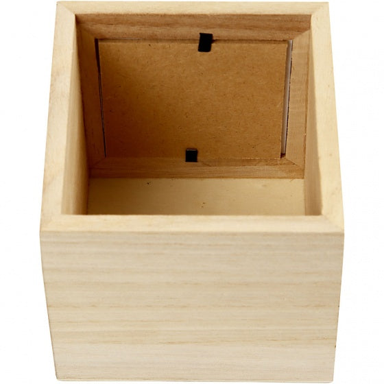 fotolijst/pennenbakje hout 10 cm blank per stuk