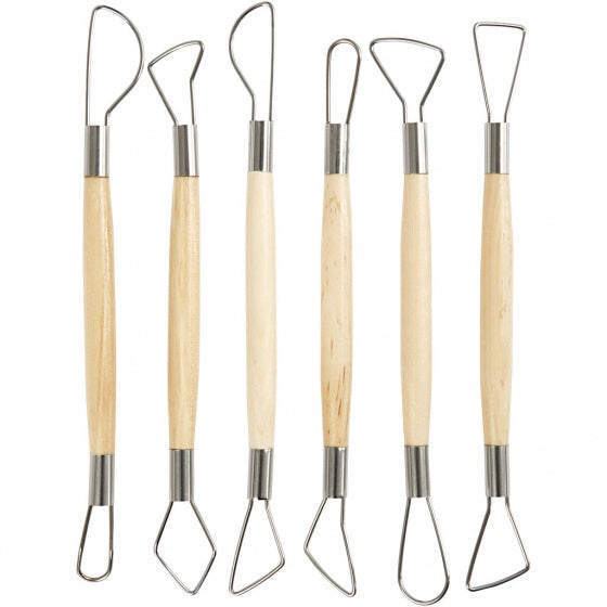 gereedschapset Mirettes rond hout/staal 6-delig