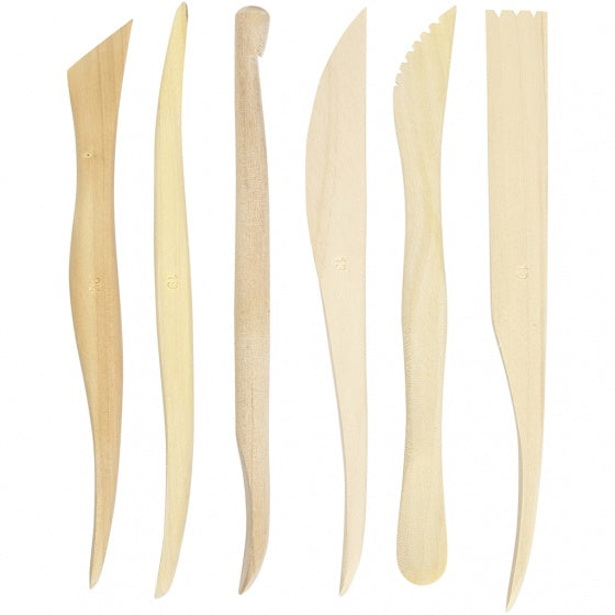 gereedschapset Modelleer 15 cm hout blank 6-delig