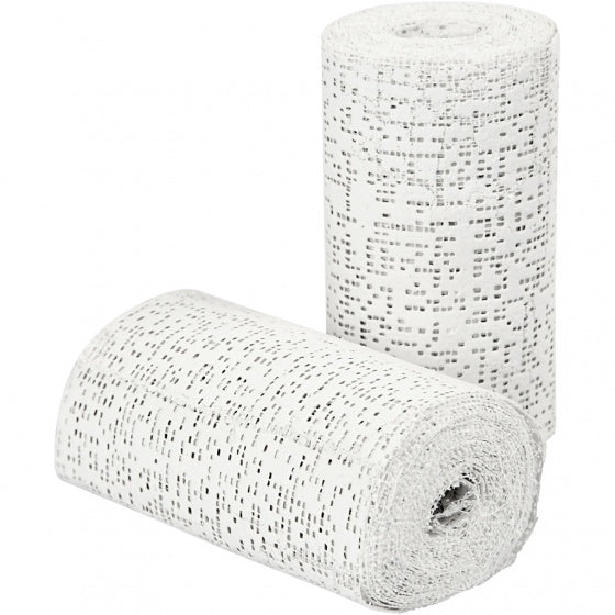 Gipsgaas rollen 10 cm wit set 2-delig
