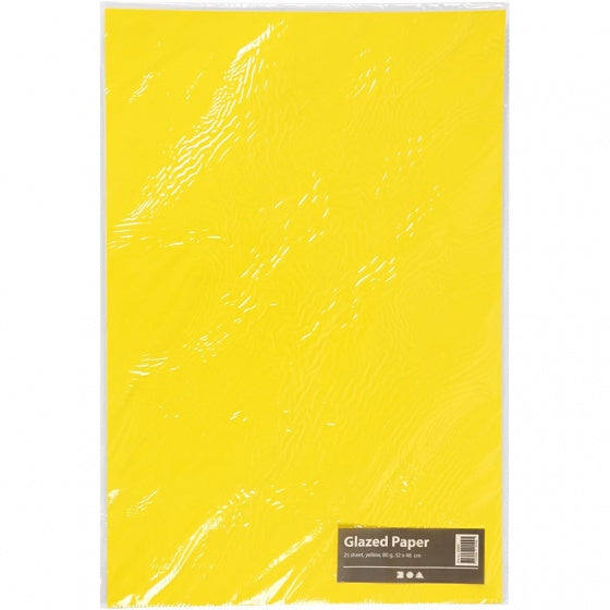 Glanspapier geel 32 x 48 cm 25 vellen