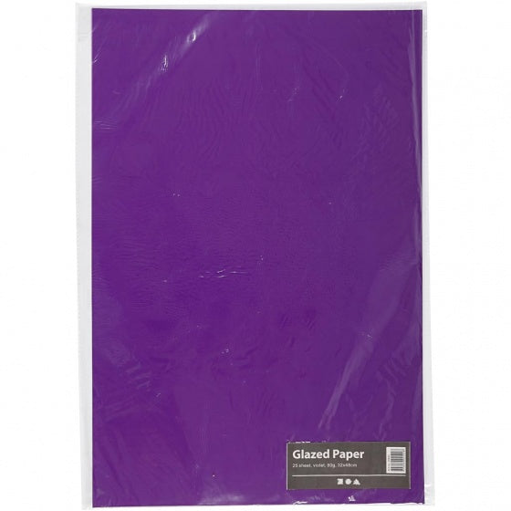 Glanspapier paars 32 x 48 cm 25 vellen