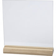 glazen plaat met houten voet 10 stuks 15