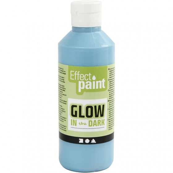 glow in the dark verf lichtblauw 250 ml