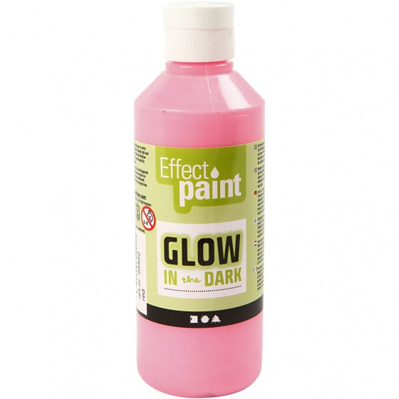 glow in the dark verf lichtrood 250 ml