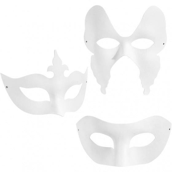 harlekijn maskers wit 12 stuks