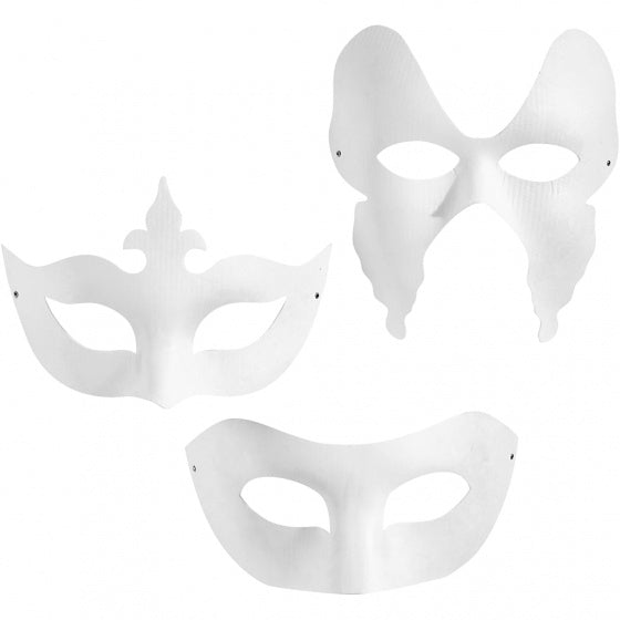 harlekijn maskers wit 12 stuks