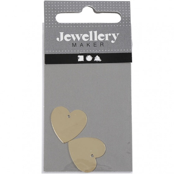 hartjes 16 x 17 mm 4 stuks goud