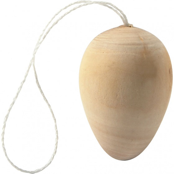 houten ei 4 x 3 cm blank 15 stuks