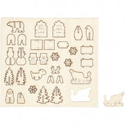 houten figuren kerst bruin 17 cm