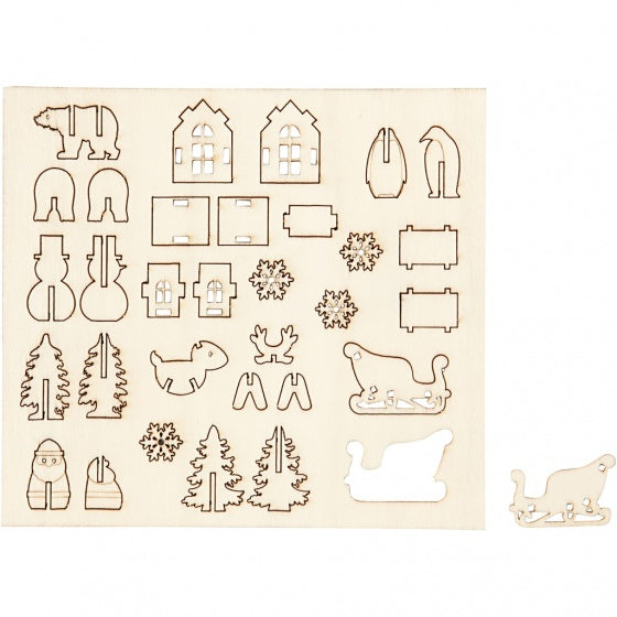 houten figuren kerst bruin 17 cm