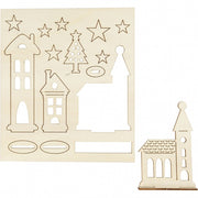 houten figuren kerstdorp bruin 17 cm