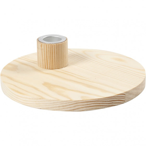 houten kandelaar 16 cm grenen blank per stuk