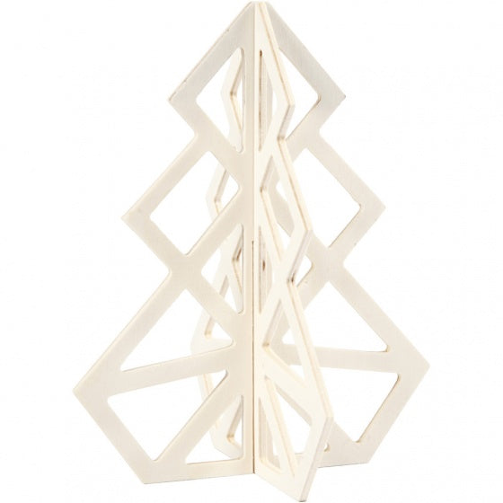houten kerstboom 16 x 13 cm blank