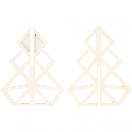 houten kerstboom 16 x 13 cm blank