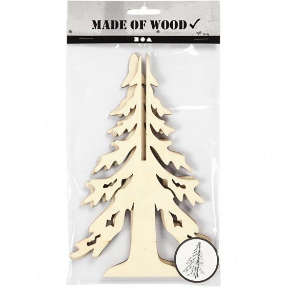 houten kerstboom 20 x 13 cm blank
