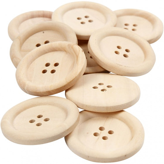 houten knopen bruin 35 mm 10 stuks