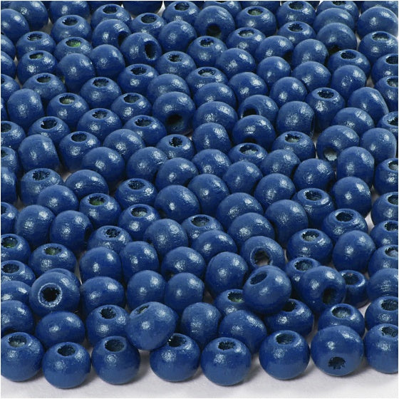 houten kralen blauw 0