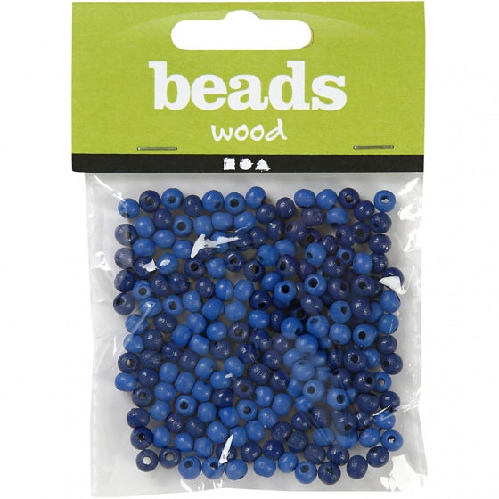 houten kralen blauw 0