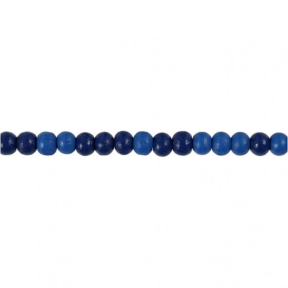 houten kralen blauw 0