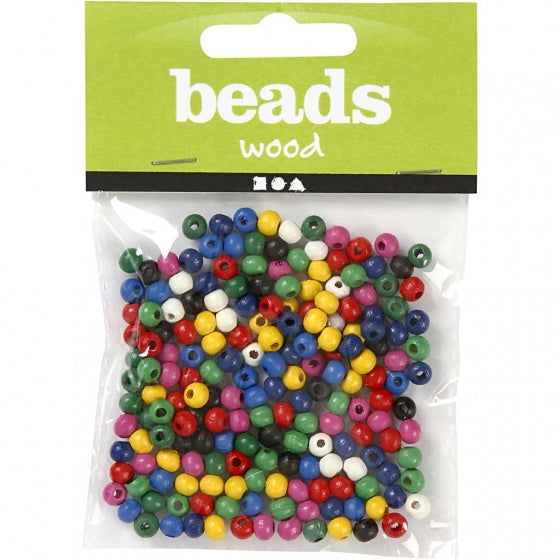 houten kralen multicolor 4 mm 150 stuks