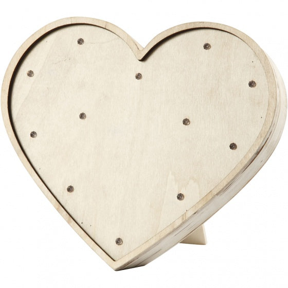 houten lichtbox hart 26 cm blank hout