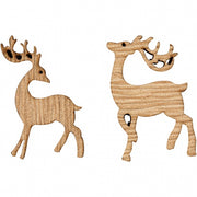 houten rendieren 5 x 3 cm bruin set 6 stuks