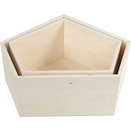 houten showdozen 22/26 cm blank 2 stuks
