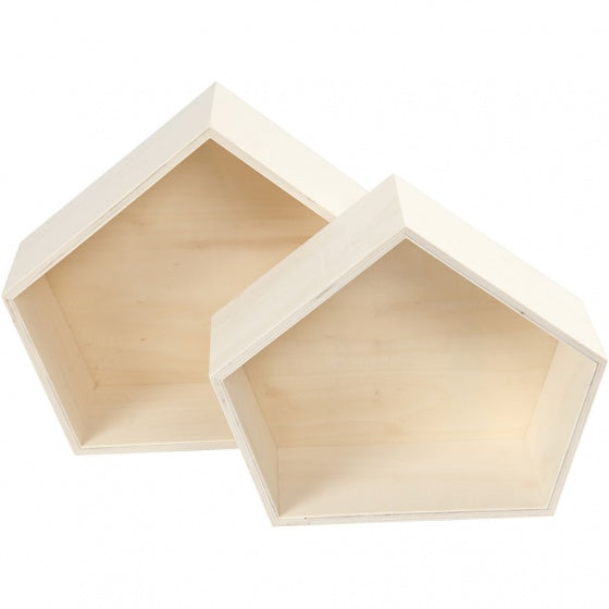 houten showdozen 22/26 cm blank 2 stuks