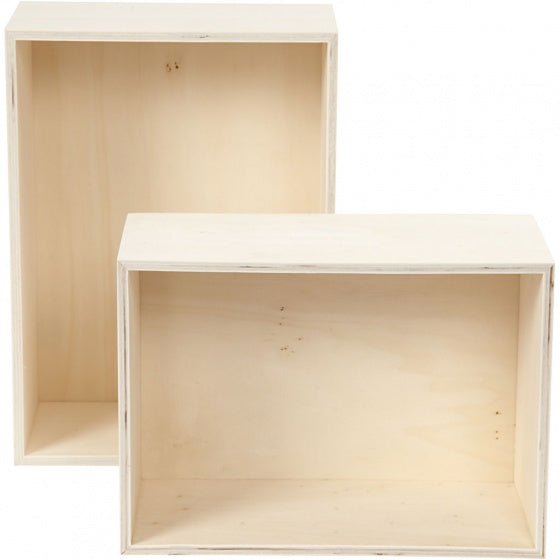 houten showdozen 27/31 cm blank 2 stuks
