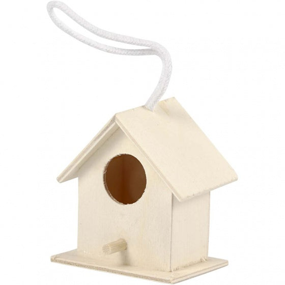 houten vogelhuis triplex 6 x 6 cm blank per stuk