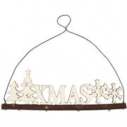 houten X-masdecoratie 7 cm blank