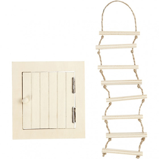 houten zolderluik 9-20 cm blank 2-delig
