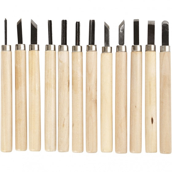 houtsnijset 11 cm 12 stuks