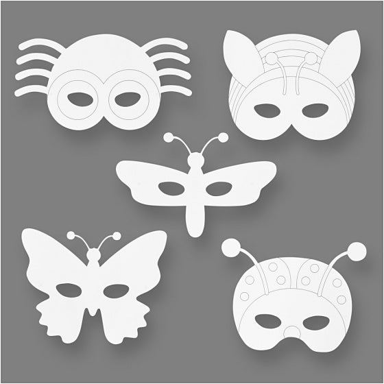 Insectenmaskers wit h: 14-17 cm b: 19