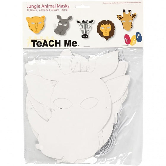 jungledierenmaskers wit h: 22