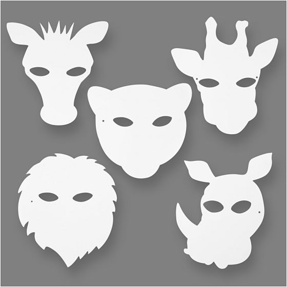 jungledierenmaskers wit h: 22