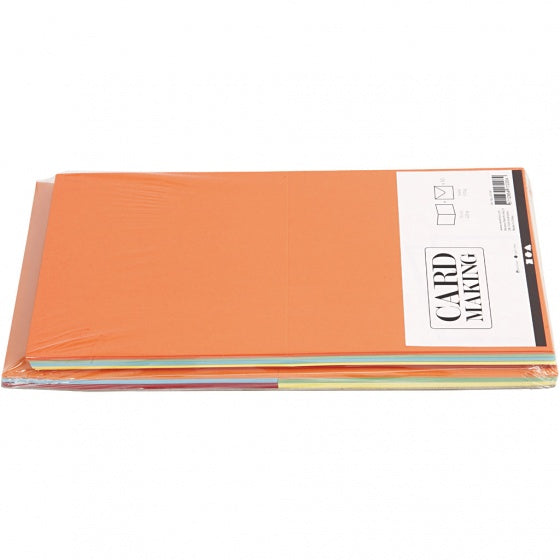 kaarten en enveloppen 15 x 15 cm 50 sets multicolor