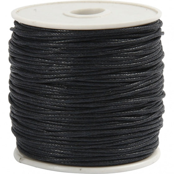 katoenkoord zwart 1 mm dik 40 m