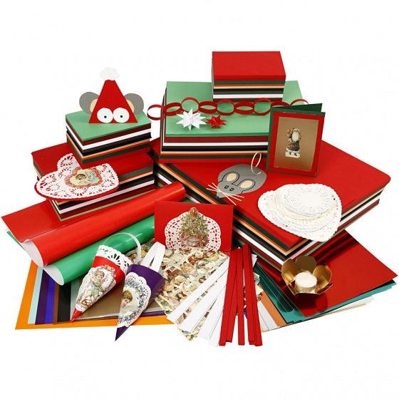kerstdecoratieset karton 4060 stuks multicolor