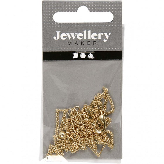 ketting met sluiting staal 80 cm goud per stuk