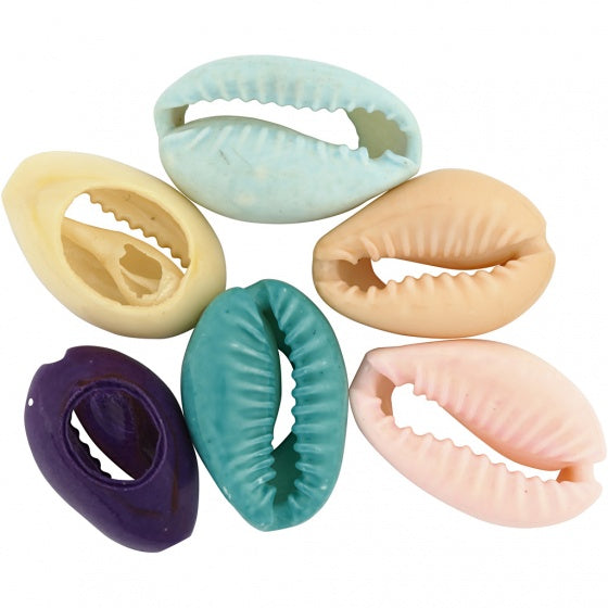 kettingschelpen kunststof unisex 2 cm 6 stuks