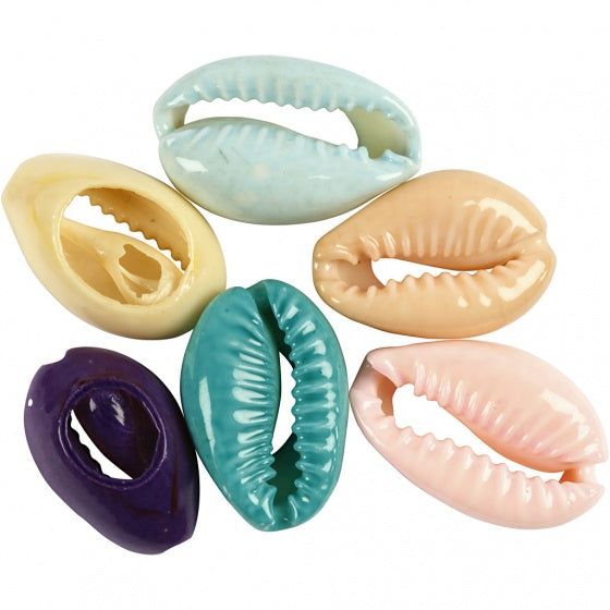 kettingschelpen kunststof unisex 2 cm 6 stuks