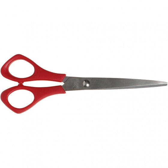 kinderschaar rood 16 cm linkshandig rond