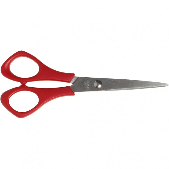 kinderschaar rood 14 cm linkshandig spits