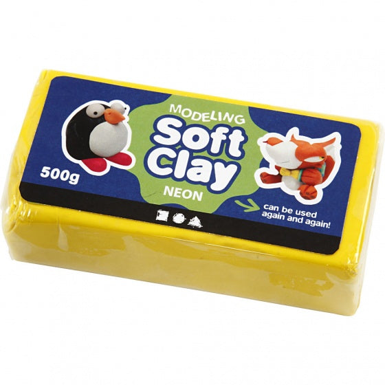 klei 500 gram 13 x 6 x 4 cm geel